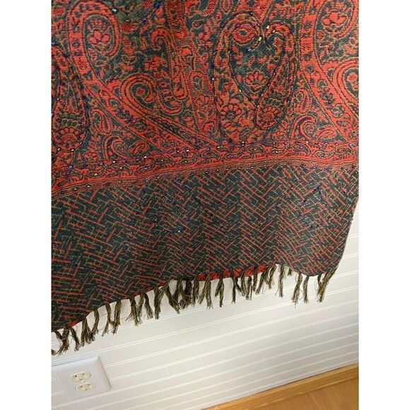 Nouveaux Vintage Skirt  Straight Pencil Lined Beads Paisley - Picture 8 of 10
